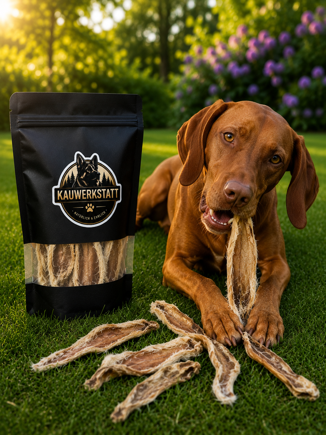 Kaninchenohren mit Fell  für Hunde - natürlicher Kausnack