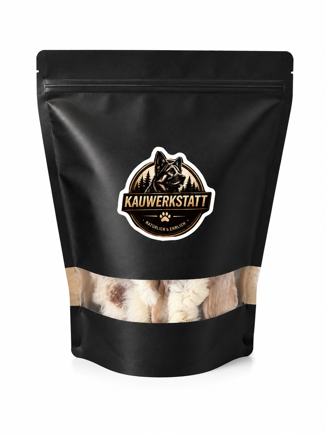 Kaninchenohren mit Fell  für Hunde - natürlicher Kausnack