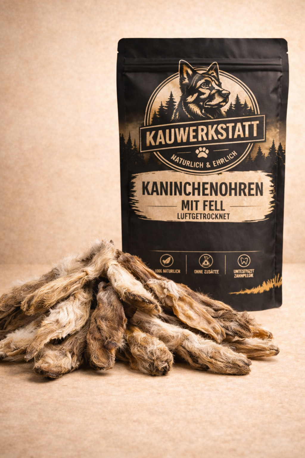 Kaninchenohren mit Fell - Hundesnack